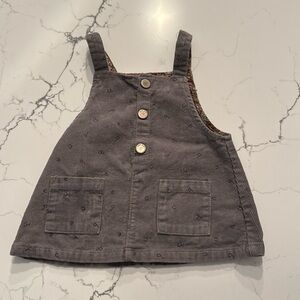Zara Charcoal Corduroy Pinafore Dress